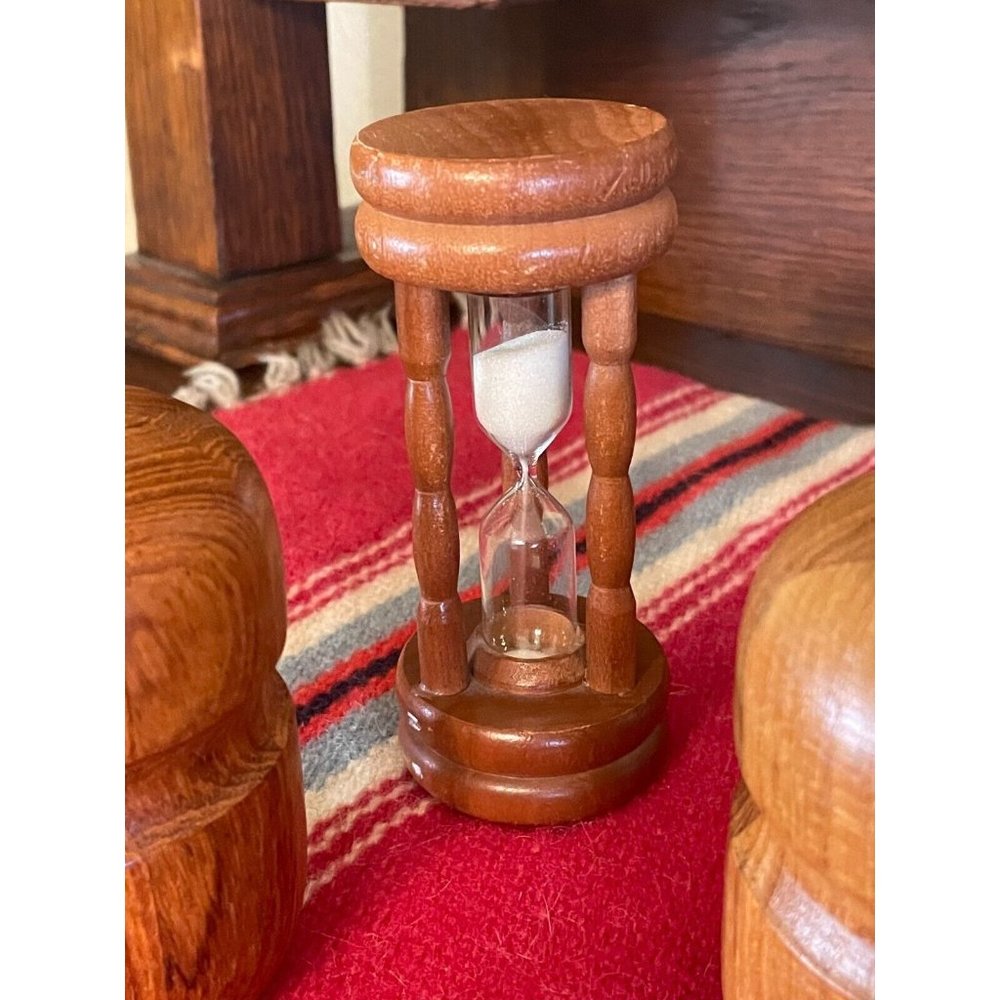 Vintage Mid-Century Modern Segmented Wood SALT & PEPPER Shakers FREE BONUS - Picture 7 of 7